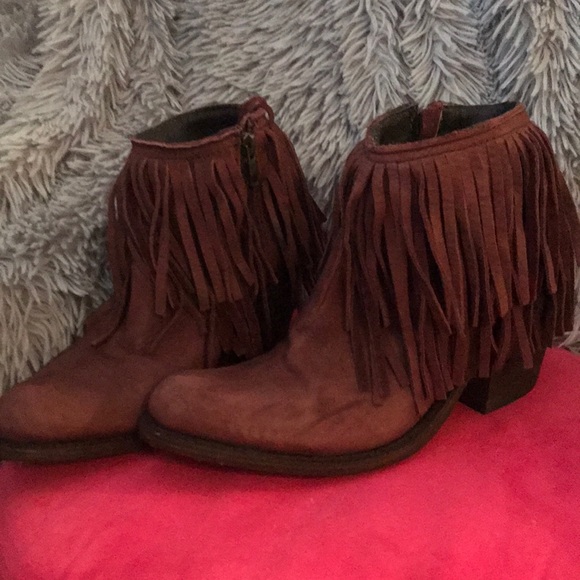 Leather tassel ankle booties - Picture 1 of 4